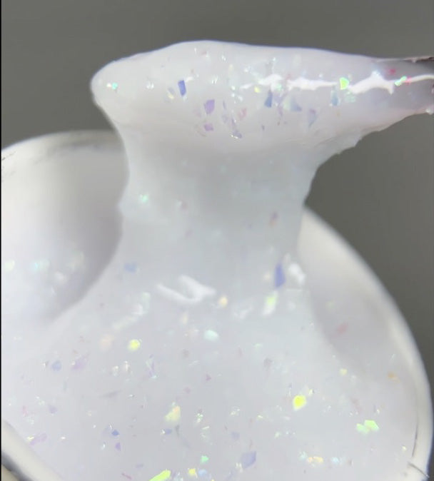 Collection ALBI Liquid Polygel CRYSTAL — 4 nuances avec flocons holographiques pour poses d'ongles féériques