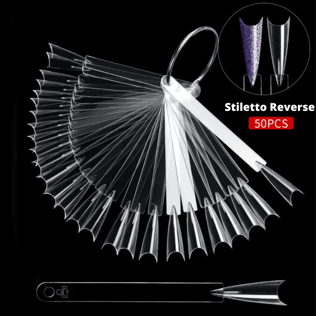 Nuancier éventail 50 ongles - Onglier Stiletto Reverse - ONGLES PRO