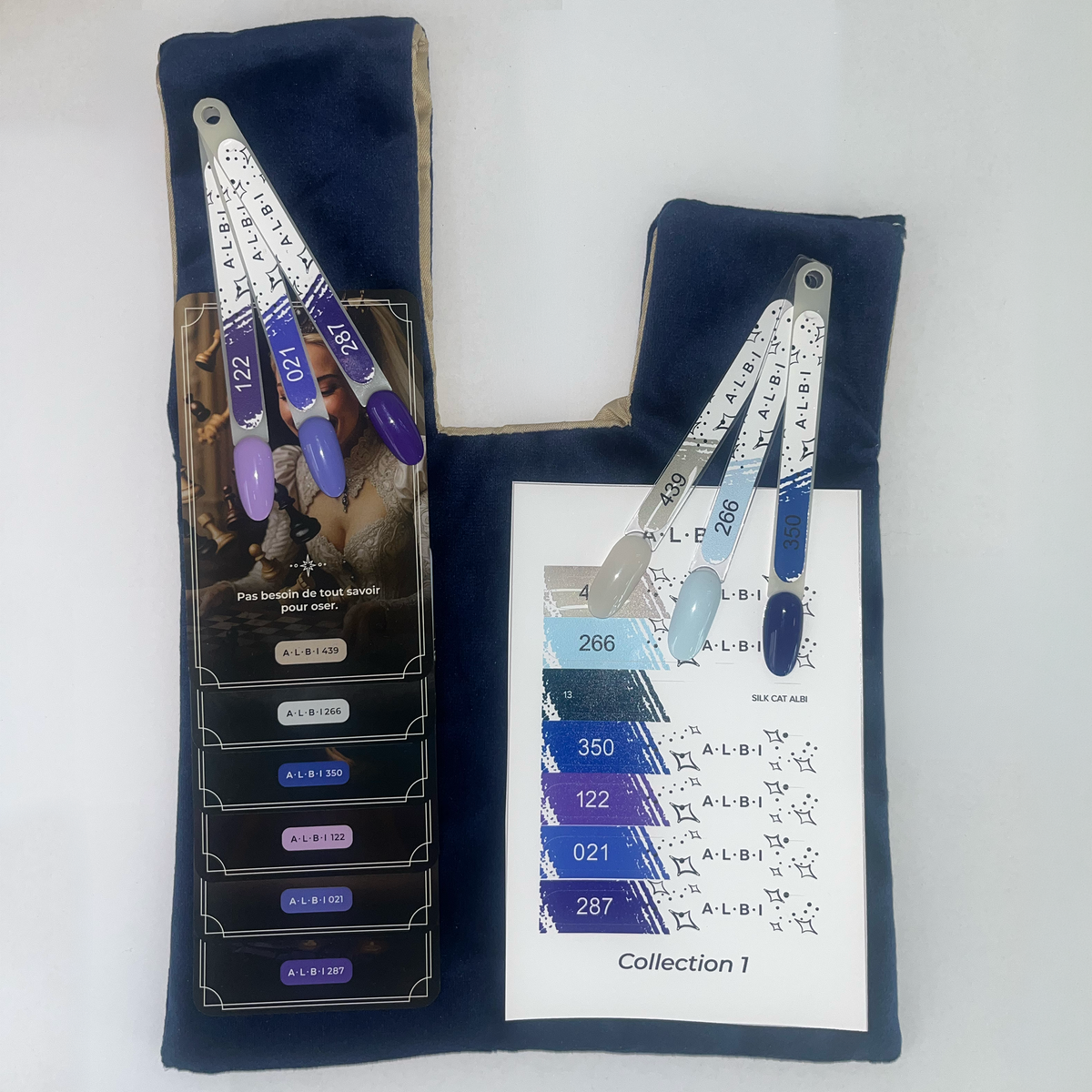 Bleu & violet - Pochette 6 vernis semi-permanents Albi